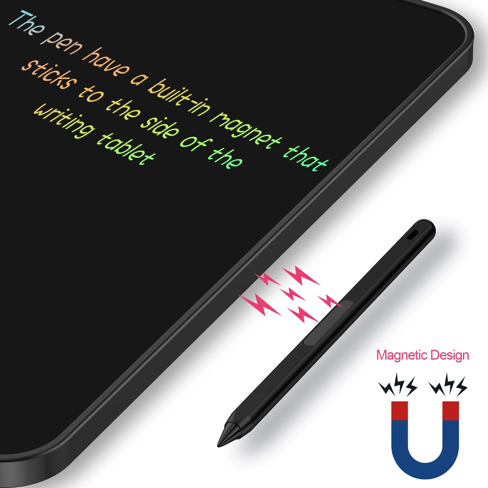 Tablet de escrita LCD recarregável de 20 polegadas, prancheta de desenho de grafite apagável multicolorida para aprendizagem e educação