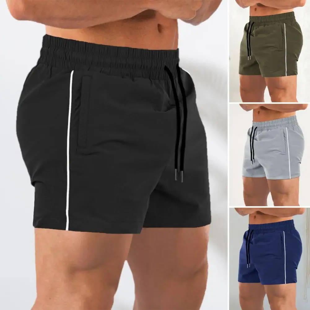 

Men Sport Fitness Shorts Elastic Drawstring Waist Running Shorts Loose Fit Quick-Drying Short Pants Streetwear 남성 스포츠 팬츠
