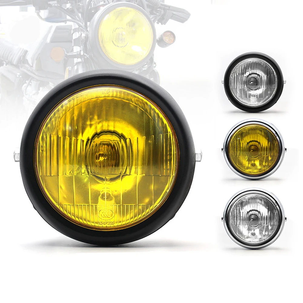 1Pc 5.75 Inch Round Motorcycle Headlight Retro Style, Super Bright LED Motorcycle Driving Light Round Front Headlamp 35W