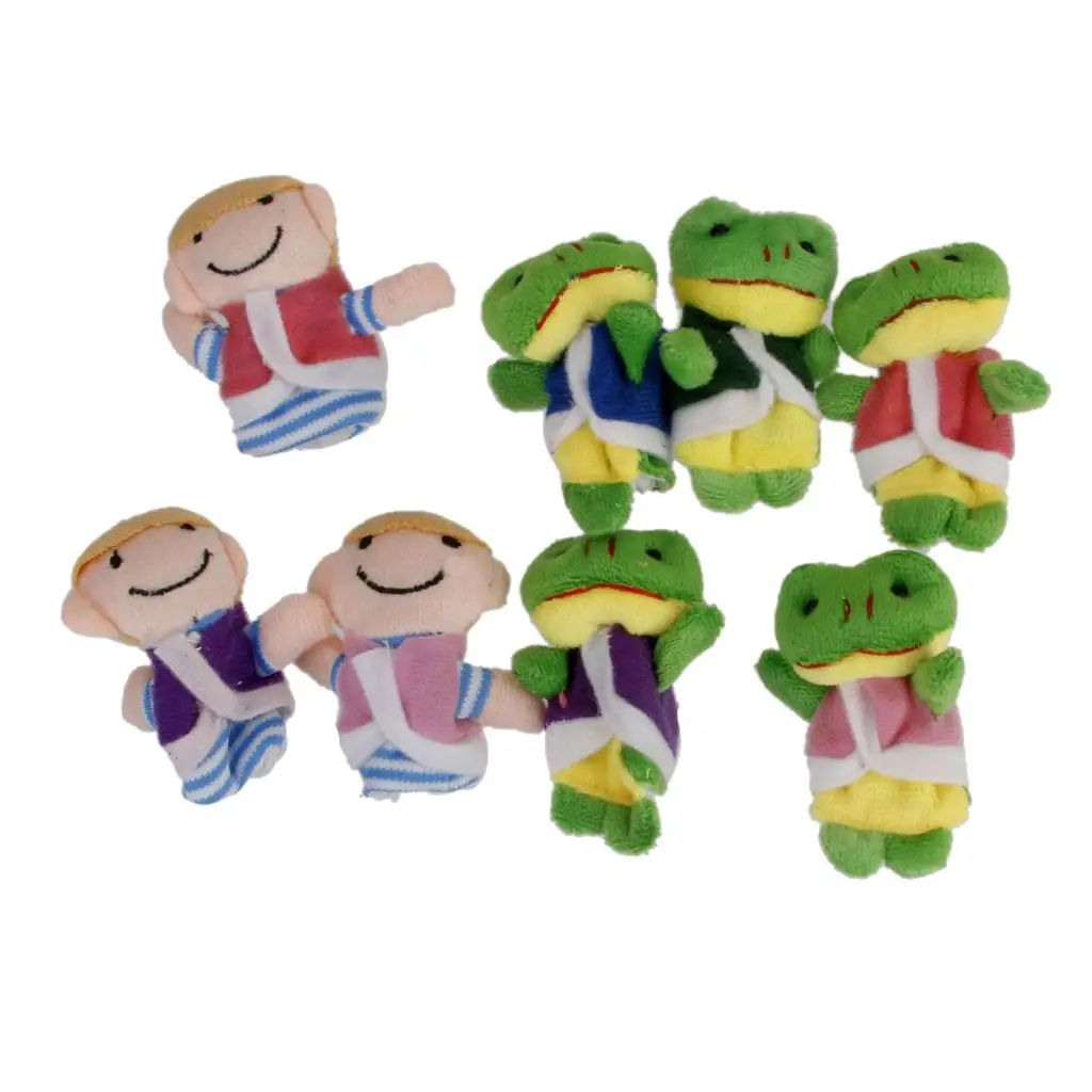 Venda quente 1 conjunto educacional veludo animal fantoches de pelúcia dos desenhos animados fantoches de dedo para crianças adolescentes brinquedos palco mostrar adereços
