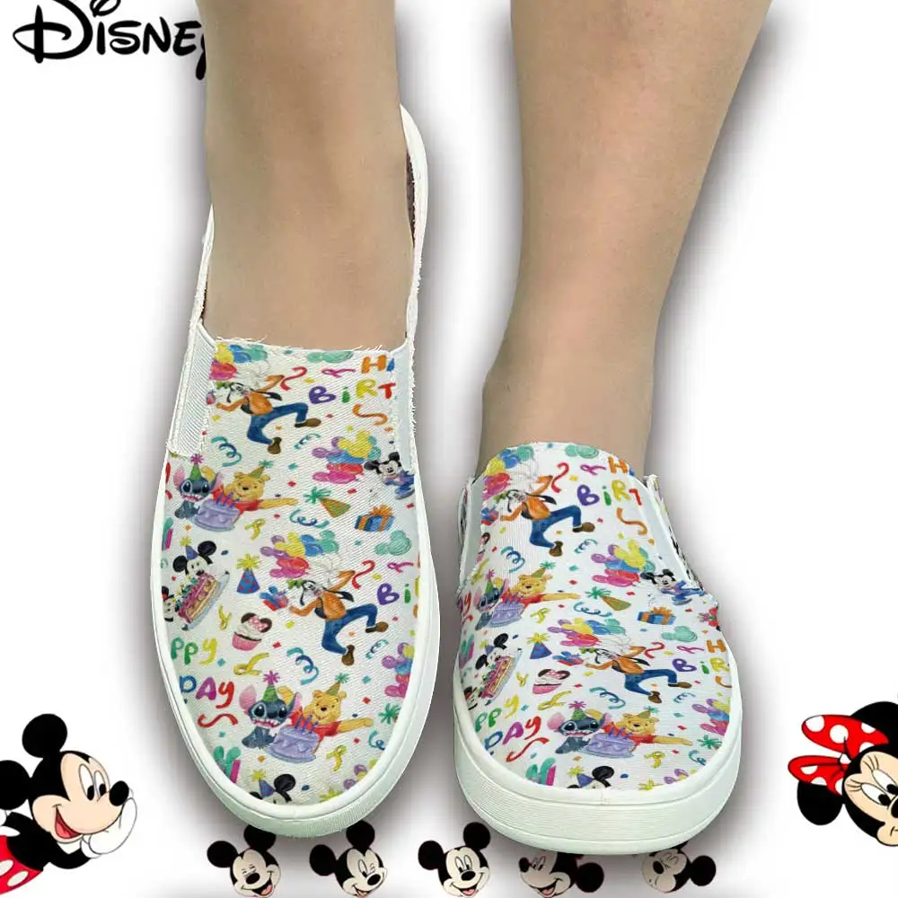 

Кроссовки без шнурков с принтом персонажей Диснея для дня рождения – удобная повседневная обувь для женщин