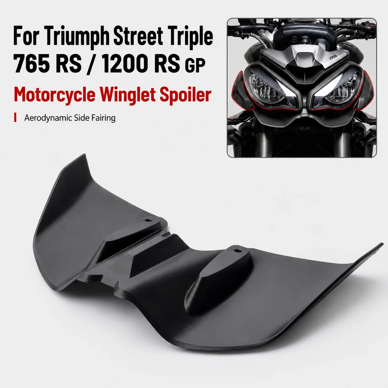 

Motorcycle Aerodynamic Side Winglet Spoiler Fairing Kit Compatible With Triumph Street Triple 765 RS Speed Triple 1200 RS GP