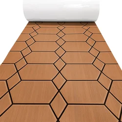 2400x550x5mm EVA Foam Floor Pad for Yacht Boat Accessory Self-Adhesive Non-slip Mat Vehicle Pad Hexagon Faux Teak deck sheet mat