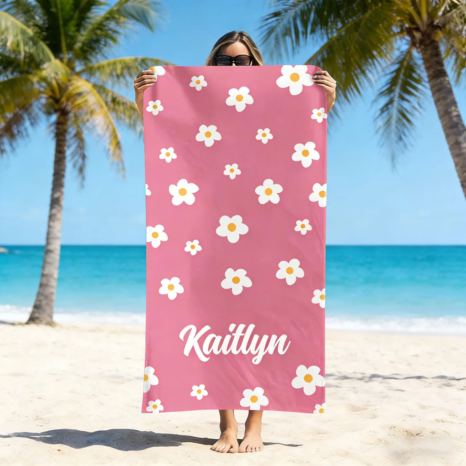 Personalized Beach Towel Custom Name/Logo Microfiber Towel Thin Quick Dry Absorbent for Beach Swimming Yoga Bath Sports