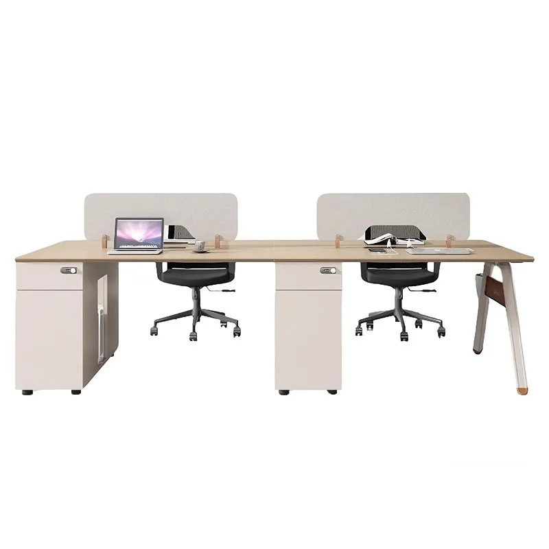 Office Desk and Chair Set with Partition for Employee Workstation Modern Minimalist Computer Desk for Office Furniture