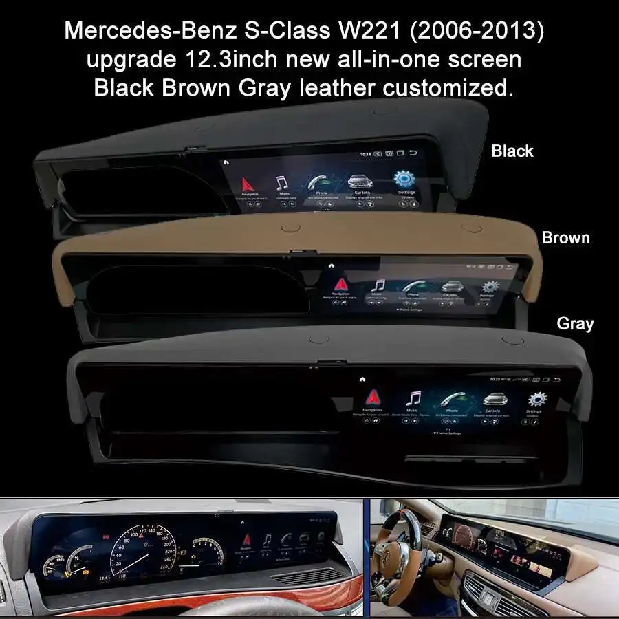 12.3'' Android Stereo For Mercedes Benz S Class W221 2005-2013 Car Multimedia Radio Player Touch Screen GPS Navigation Carplay
