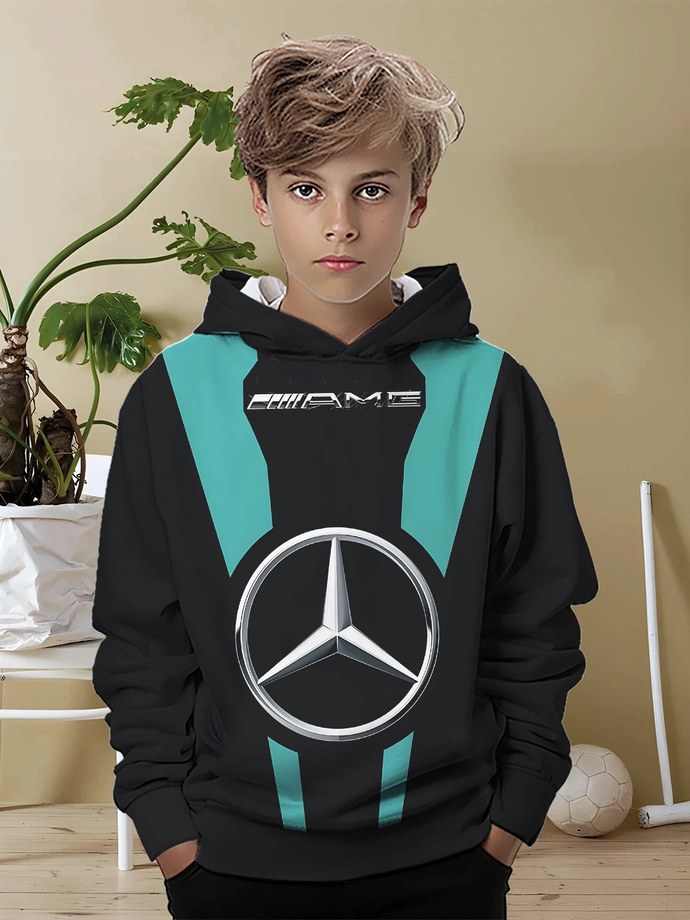 Coche de lujo Mercedes Benzs-AMGS sudadera para niños niña dibujos animados moda infantil ropa para bebés oferta sudaderas con capucha niños