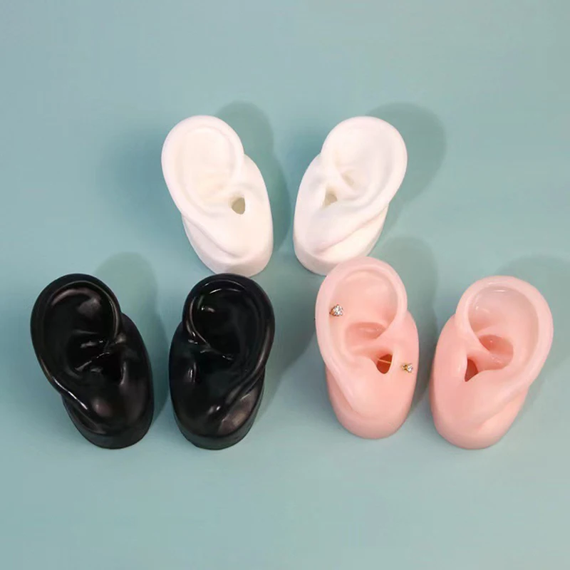 Soft Silicone Ear Model For Hearing Aid 1:1 Human Ear Ear Model Simulation Display Props Teaching Tools Jewelry Display Earrings