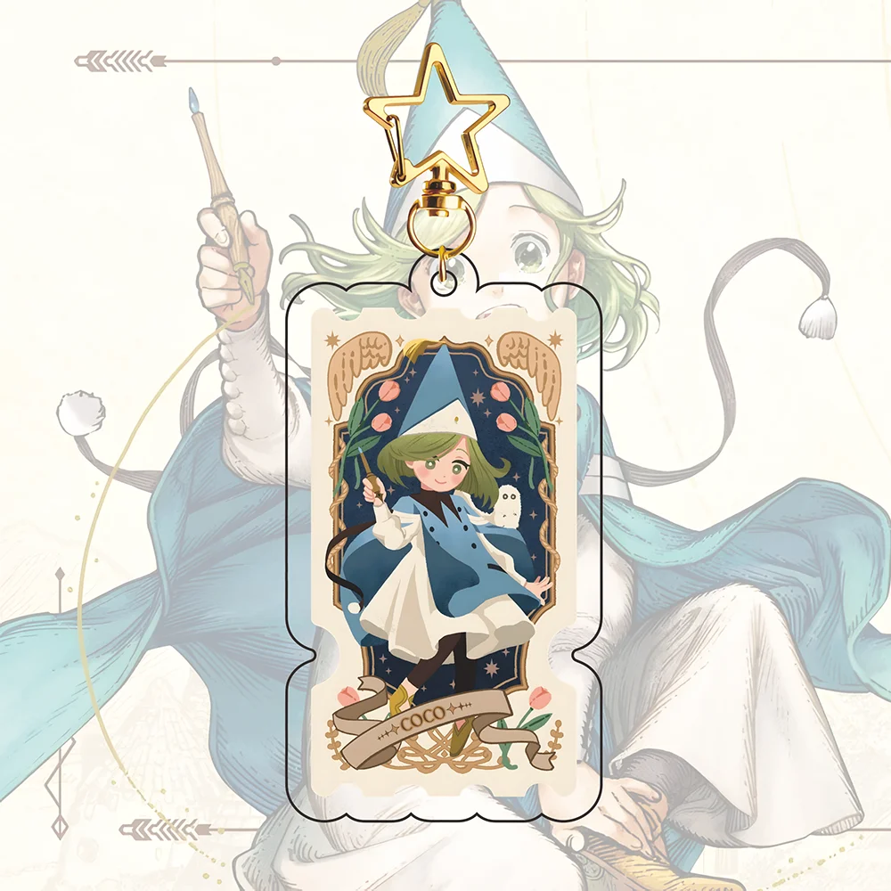 Witch Hat Atelier Acrylic Keychain Q Version Coco Tetia Olruggio Qifrey Pendant Keyring Anime Jewelry Birthday Gift For Anime Fa