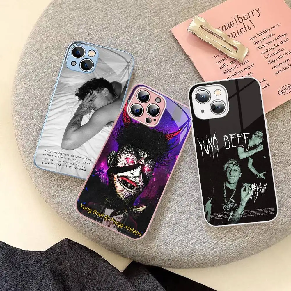 Rapper Y-Yung Beef For IPhone 14 13 12 Mini 11 Pro XS Max X XR 14 Plus Tempered Glass Cover