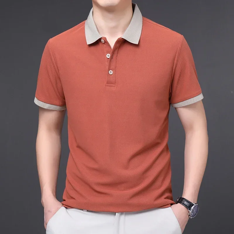 Summer New Business Casual Polo Loose Comfortable Fashion Versatile Polo Shirt Short Sleeved Men's Tee