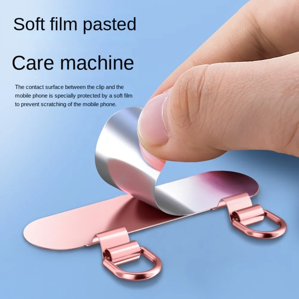 

New Stainless Steel Phone Lanyard Patch Clips 2 Hooks Ultra-thin Hanging Cord Tether Tabs Connect Replacement Metal Gasket