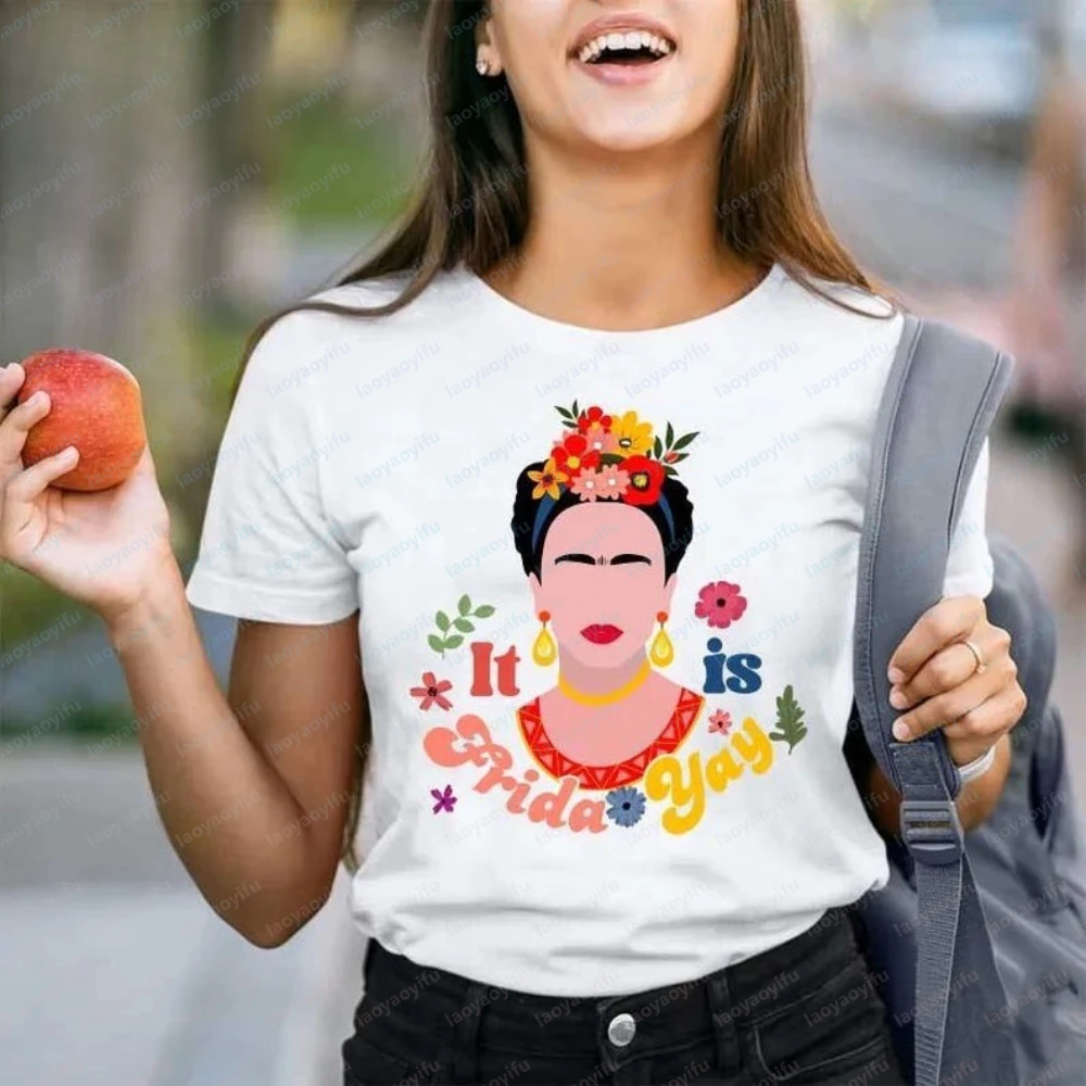 

Famous Woman It's Frida Yay Spanish Teacher Vintage T-Shirt Spanish Frida Kahlo Feminist Shirt Mexican Strong Frida Kahlo Tops