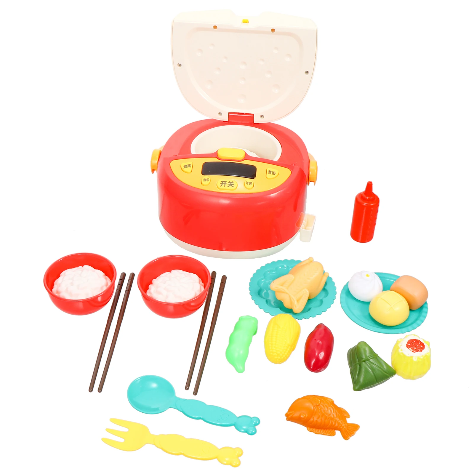 1 set Simulation Kitchen Set Kids Cooking Playhouse Educational Rice Cooker Toy for Children Safe Material Parent-Child