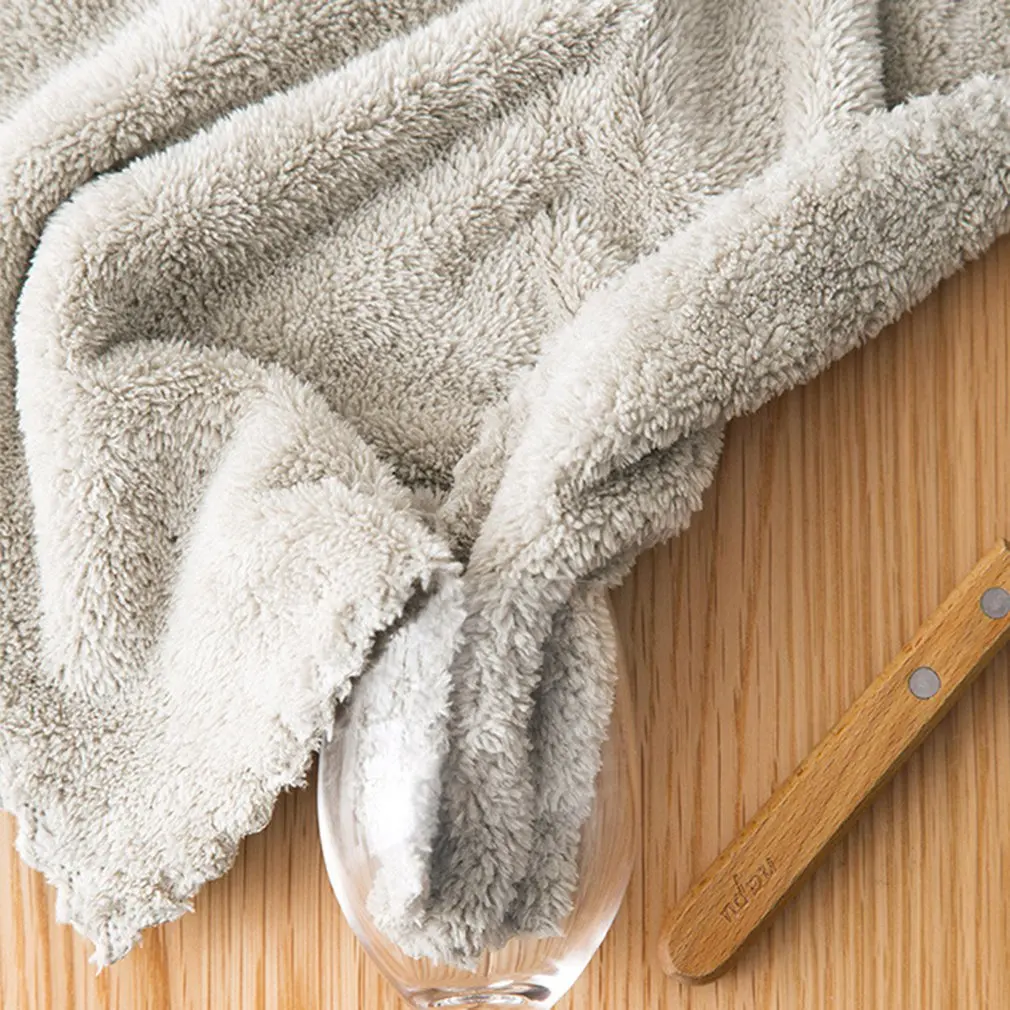1 pz strofinacci da cucina strofinacci Super assorbenti in velluto corallo strofinacci antiaderenti olio lavabile asciugatura rapida