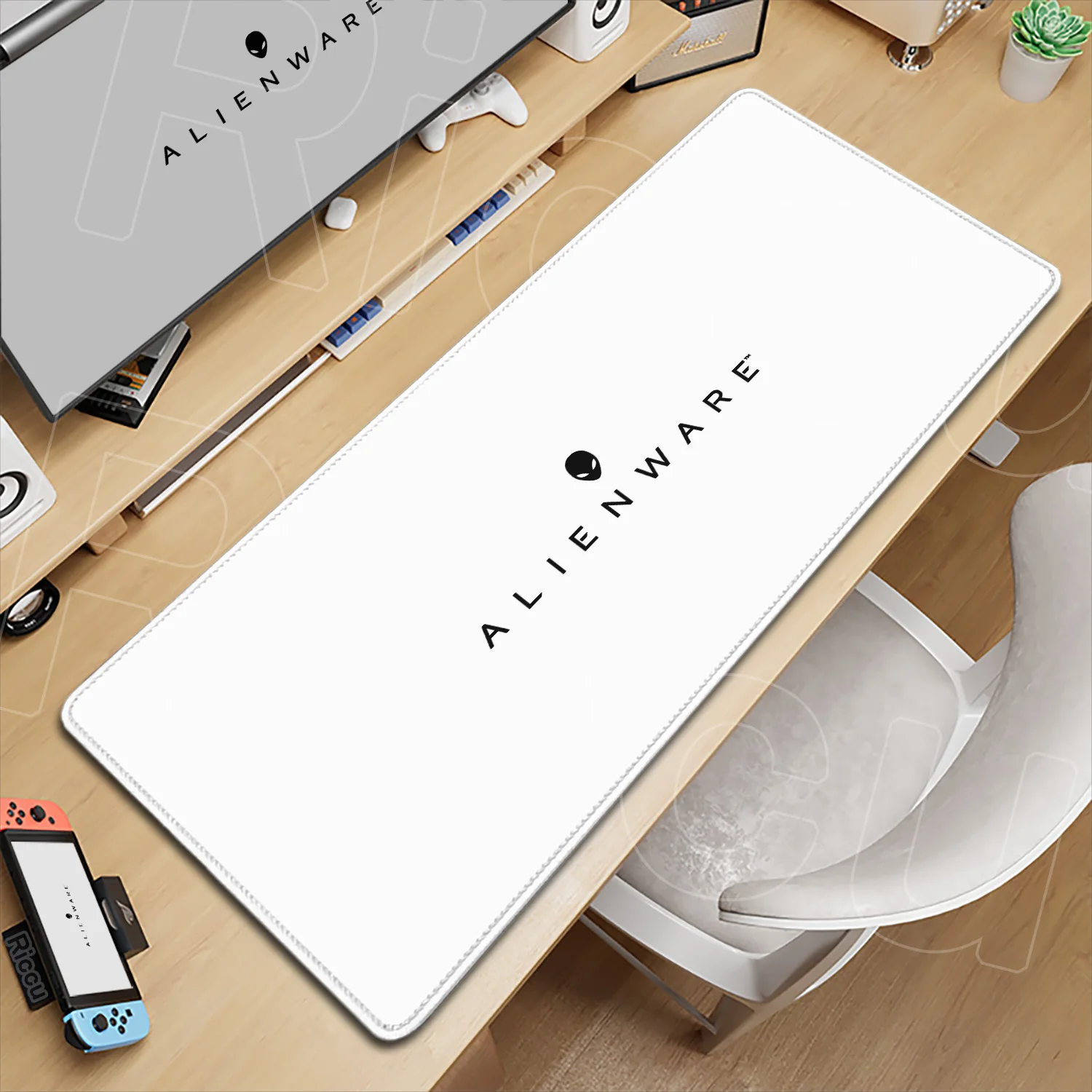 جديد Alienware الرسوم المتحركة الألعاب الفئران الوسادة 400x900 مللي متر كبير المضادة للانزلاق لوحة المفاتيح ماوس XXL HD طباعة شركة مكتب Deskmat قابل للغسل