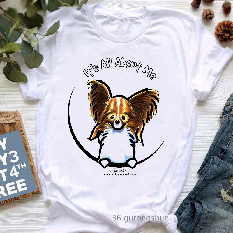 

Rainbow Papillon Mama Graphic Print T Shirt Girls Cute Dog Lover Pet Tshirt Femme Harajuku Shirt Summer Fashion T-Shirt Female