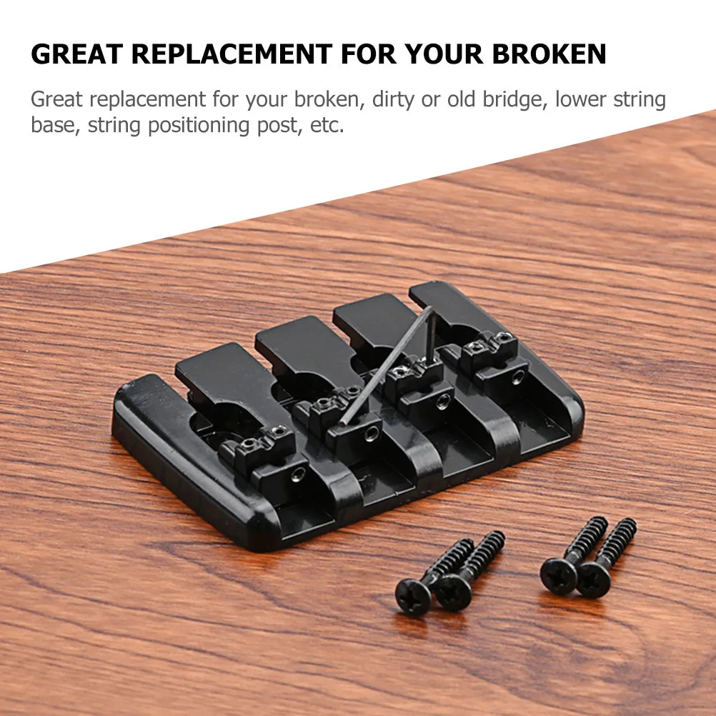 

1Set Locked String Bass System Durable Metal Bridge Saddle Practical Parts Bass Bridge Saddle Musical Instrument Replacement