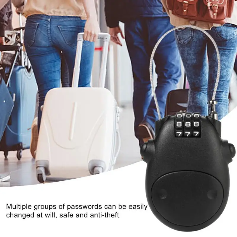 Retractable Cable Lock Safety Number Lock Helmet Lock Bicycle Lock Helmet Lock For Motorbike Scooter