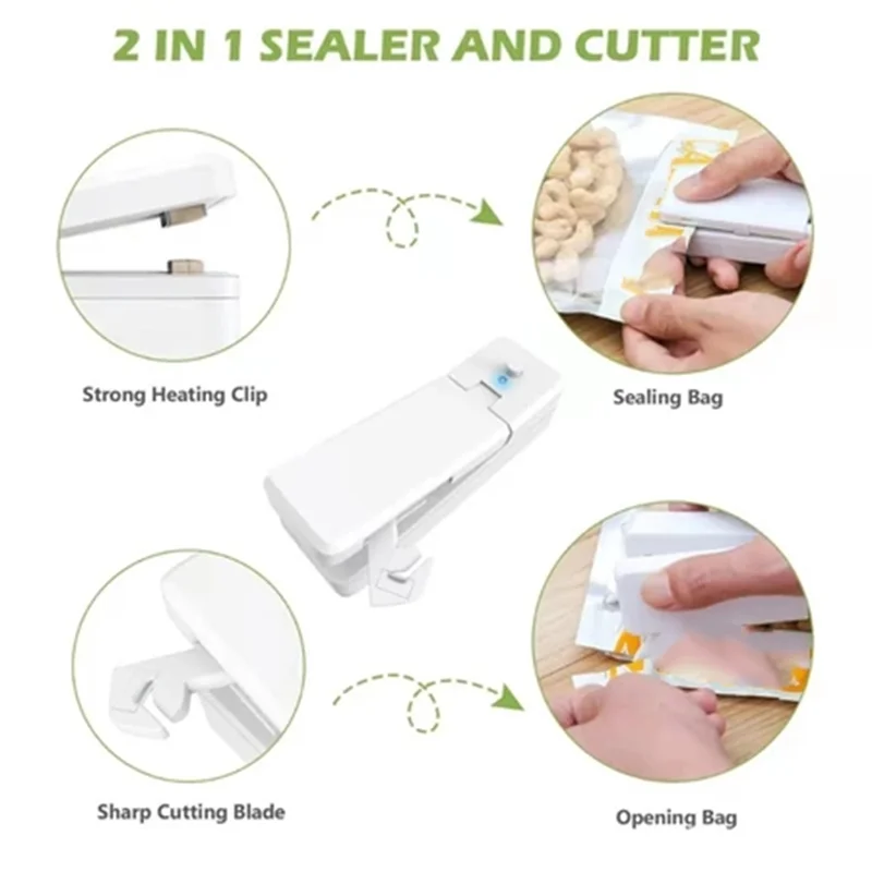

Cleaner Parts Small USB Rechargeable Mini Sealer Multi-Function Rechargeable Sealer Handheld Heat Vacuum Sealer
