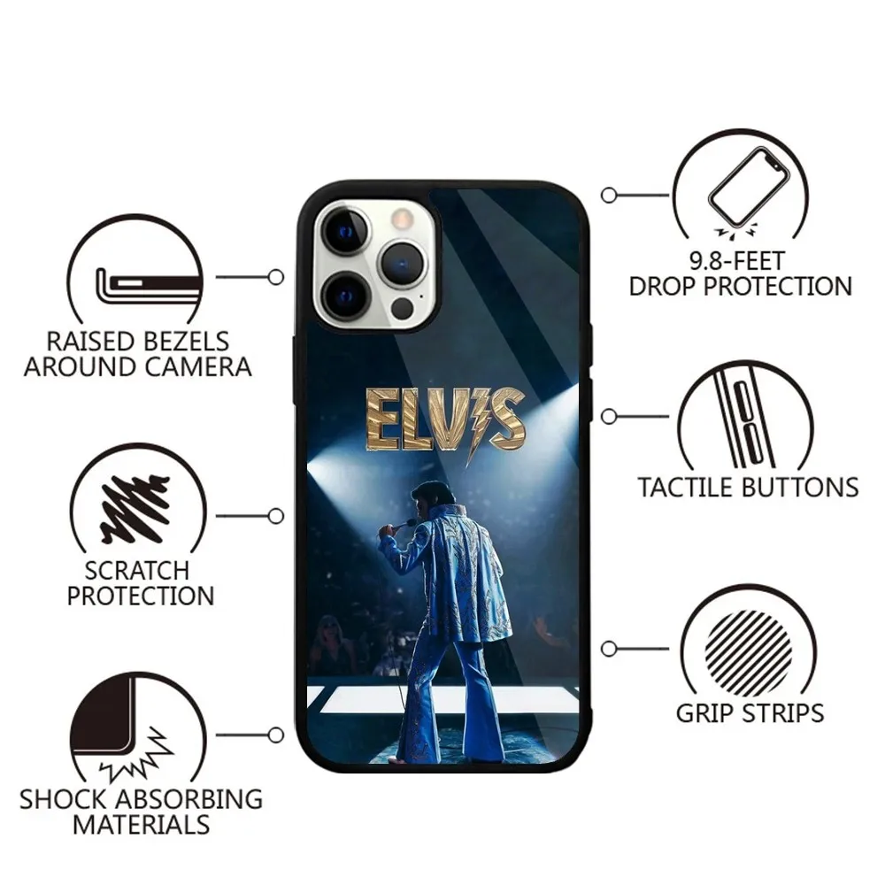 Cat King E-Elvis Presley Singer  Phone Case For iPhone 15,14,13,12,11,Plus,Pro,Max Mini Magsafe Magnetic Wireless Charging