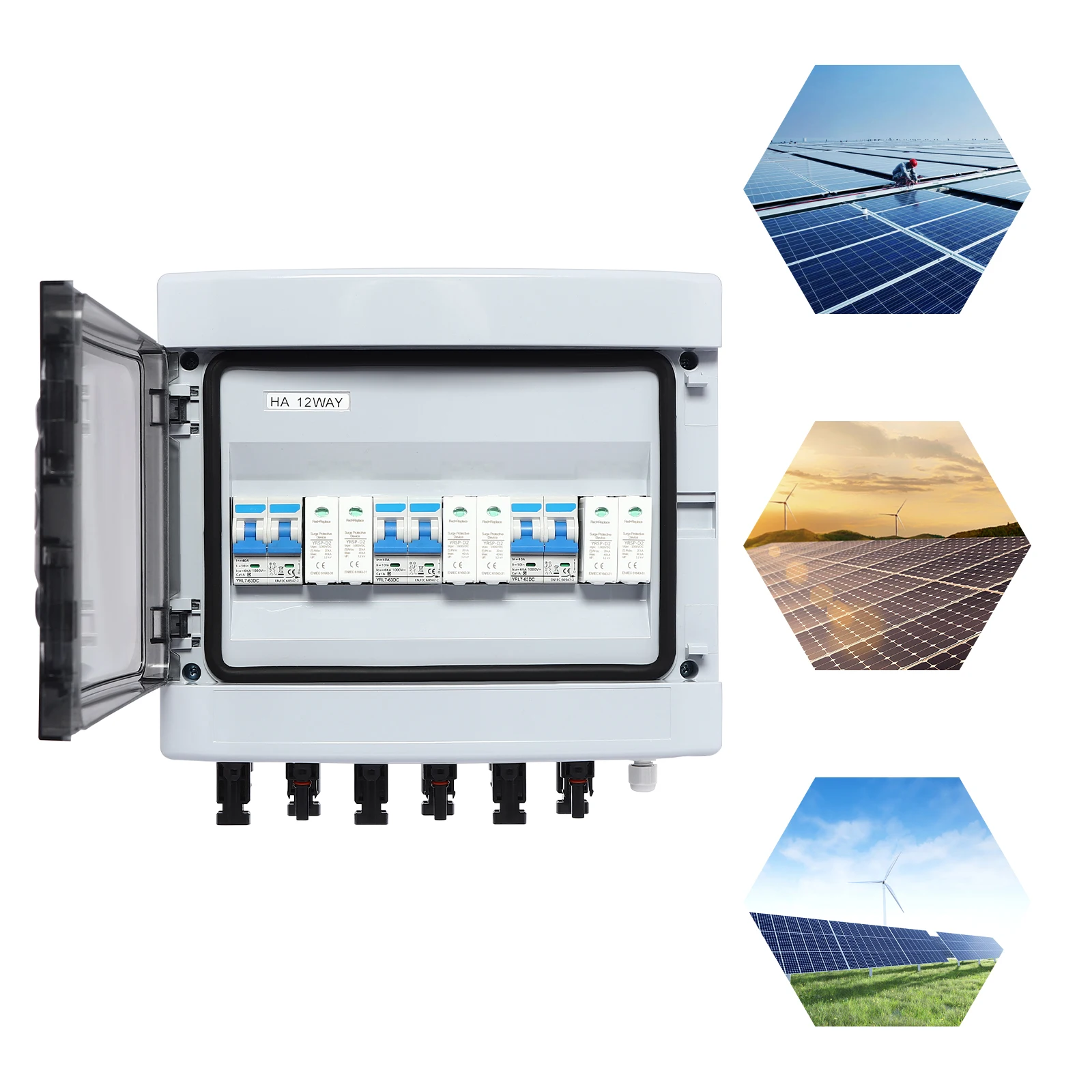 Solar-Combiner-Box, Combiner-Box mit Schutzschalter für Solarmodule, Solar-Trennschalter