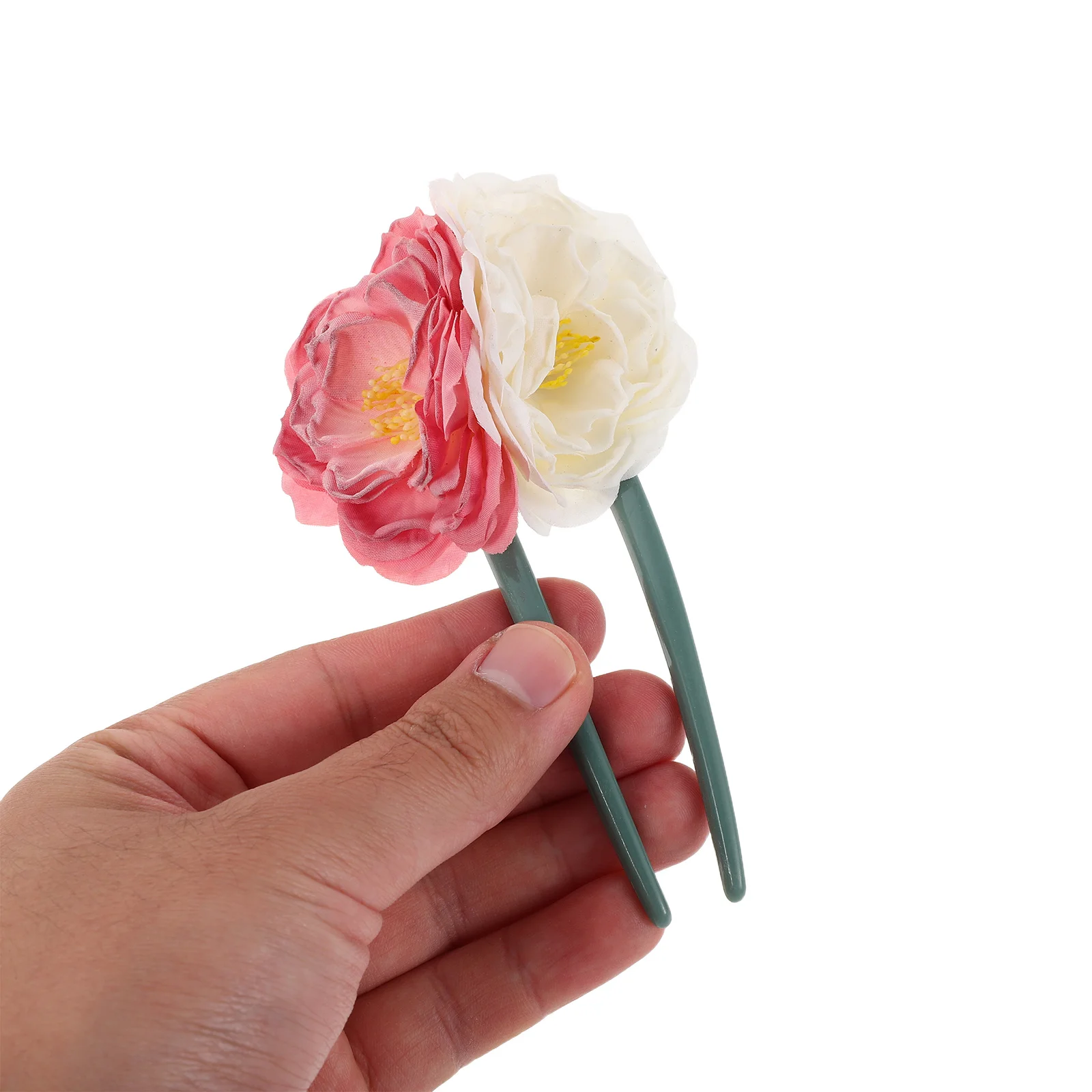 

4pcs Vintage Pins: Elegant Floral Chinese Hair Stick For Women U-Shaped Bun Holder Long Hair Traditional Accessories Fabric