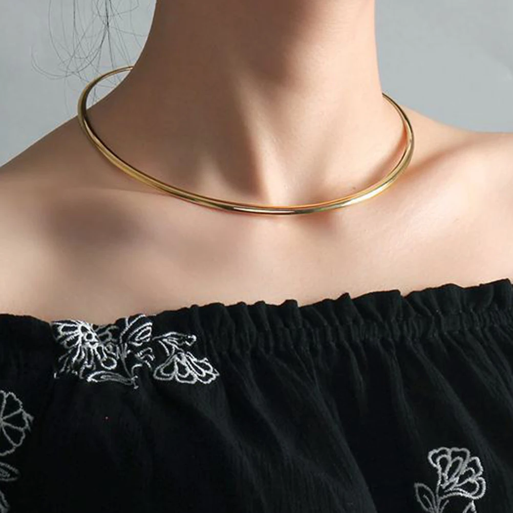 

Necklace Choker Necklaces for Woman Collar Women Ear Stainless Steel Jewelry Bib Women's Gold