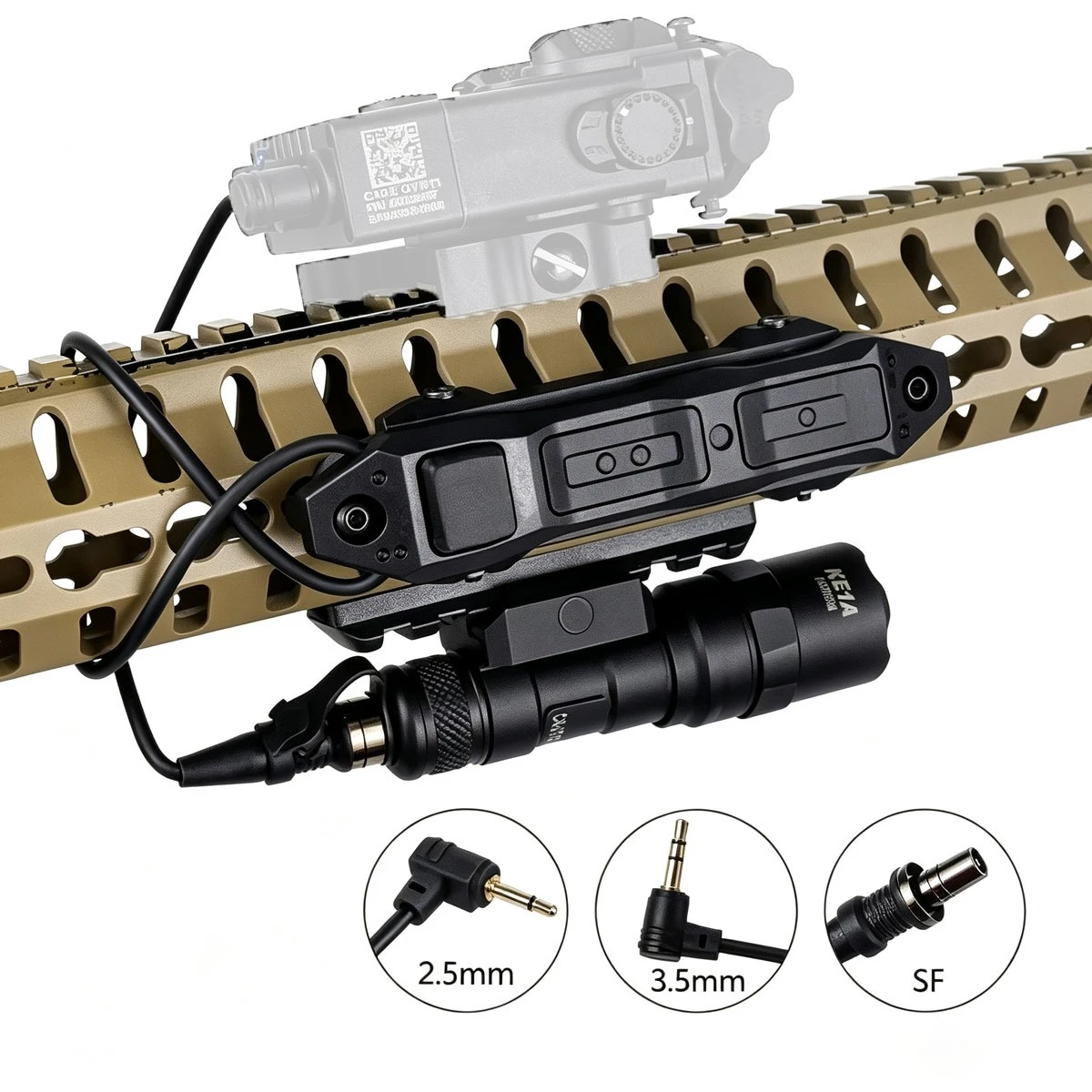 Surefire M600B M300B M600C M300C Flashlight With 3.5mm Dual Control Remote Pressure Switch Plug Momentary & Constant On Function