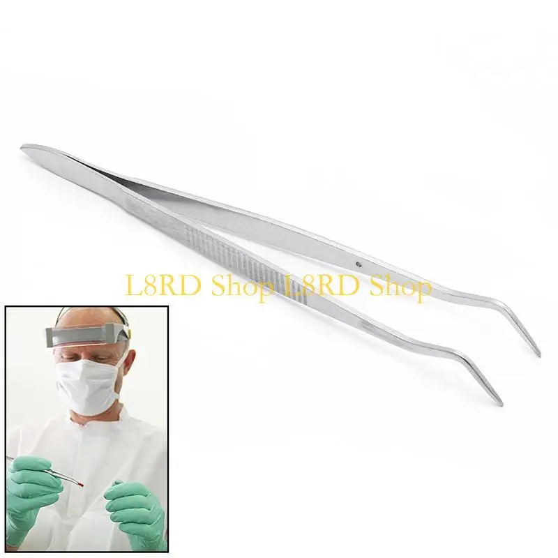 L8rd فولاذ مقاوم للصدأ ملاقط أدوات الأسنان المنحنية المسننة
