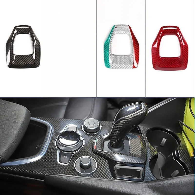 

Новая рамка панели переключения передач из сухого углеродного волокна, накладка, аксессуары для интерьера для Alfa Romeo Giulia Stelvio 2020 2021, хорошее