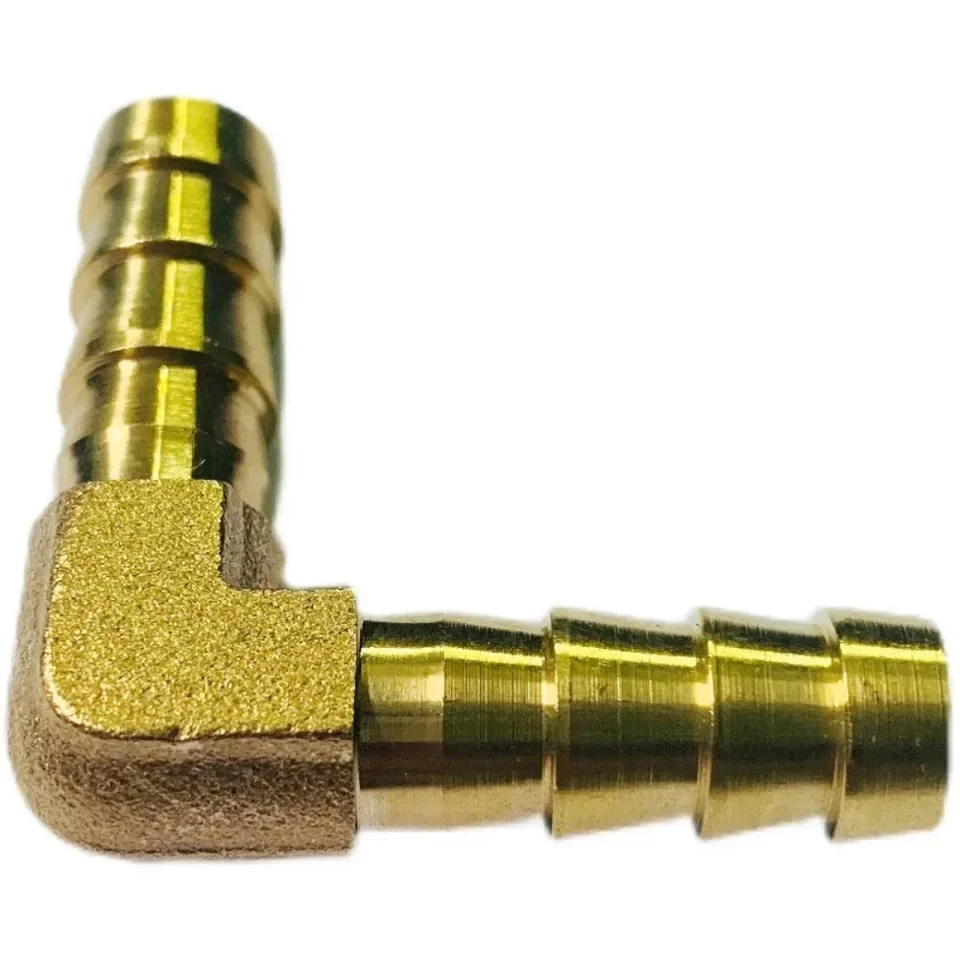 Brass 90 Degree Hose Barb Elbow Fitting for Fluid Transfer – Available in Sizes 3 4 5 6 8 10 12 14 16 19 25mm – Cast Hex Head –