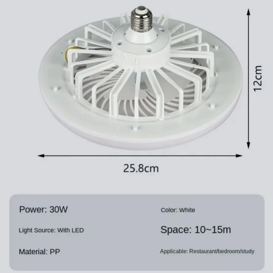 30W E27 Plafondventilator Met Verlichting Led-Ventilatorverlichting Plafondlamp Met Ventilator Elektrische Ventilator Met Afstandsbediening Voor Slaapkamer Woonkamer