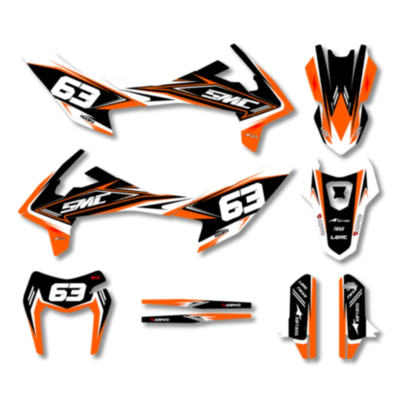 

DSMTECH Custom Motorcycle Graphics For KTM 2019 2021 2022 SMC-R 690 19-21 SMC-R Enduro Decal Stickers Kits 002