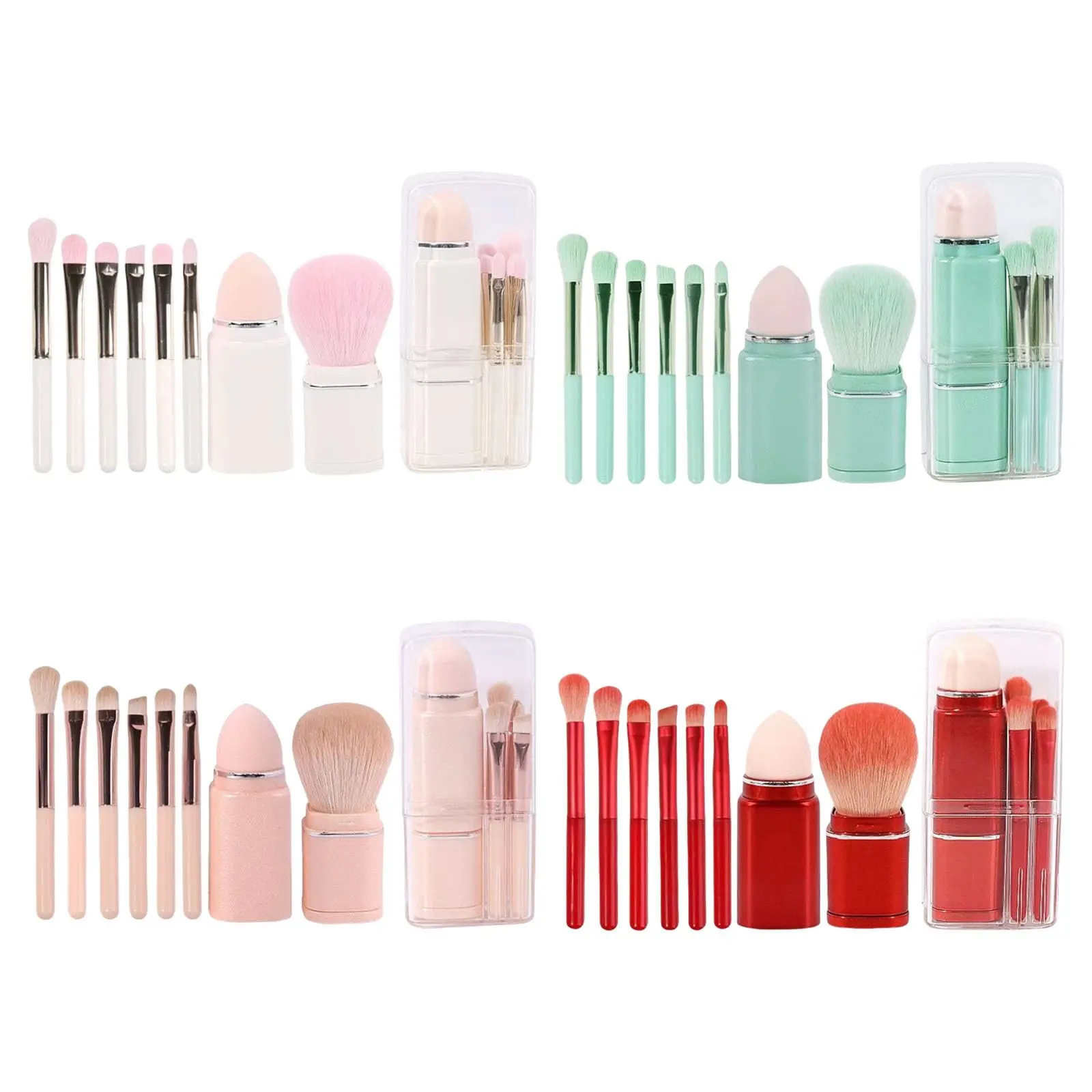 8-delige draagbare oogmake-upborstels met zachte nylon borstelharen Schoonheid Cosmetische accessoires Make-upborstelset