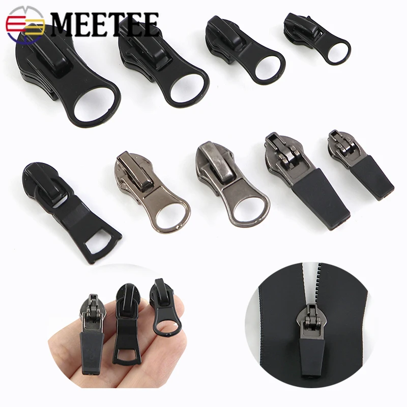 

10P 3# 5# 8#10# Reverse Zipper Sliders for Waterproof Zips Bags Pocket Zip Pull Tent Coat Invisible Zippers Head DIY Accessories