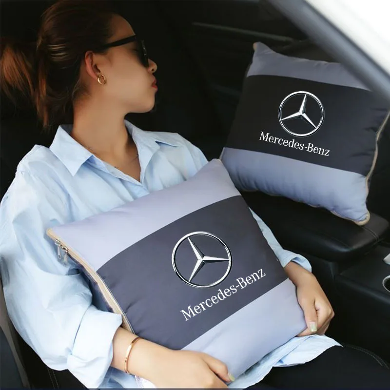 Car Foldable Pillow Cushion Travel 2 In 1 Cushions Quilt For Mercedes Benz W203 W204 W205 W206 W212 CLK GLA B C E S Accessories