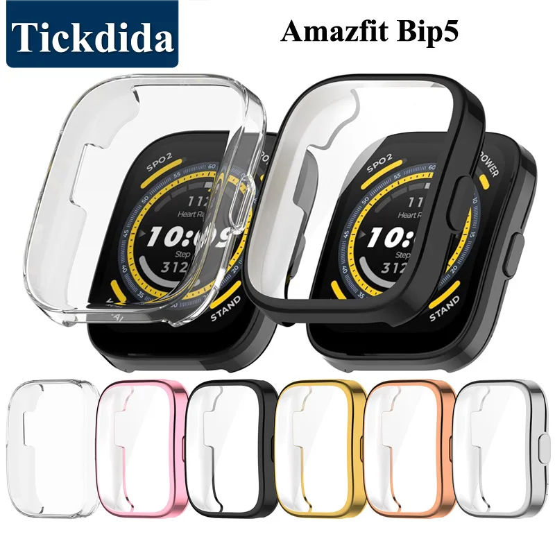 

Cover for Amazfit Bip 5 Case Accessories TPU Protector Shell for Amazfit Bip 5 Smartwatch All-around Bumper Protective Case