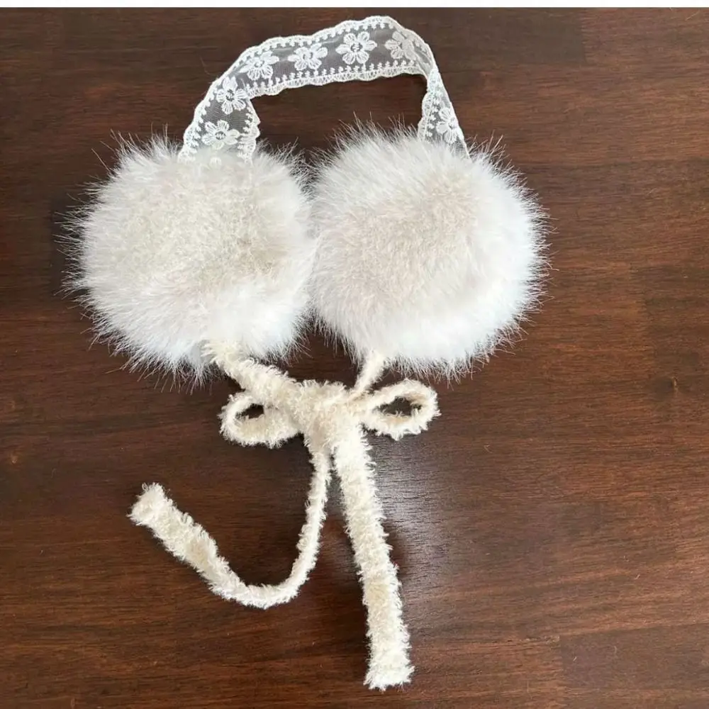 Bonito orelha boné rendas de pelúcia earmuffs jk headwear engrossar inverno earmuffs aquecedores de orelha à prova de vento quente orelha muffs menina