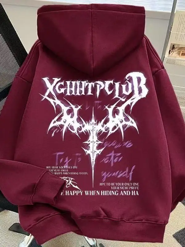 

Серебристая толстовка с меховым капюшоном, повседневная свободная мужская толстовка в стиле хип-хоп с модным принтом, парная модель, осенне-зимний топ, уличная одежда