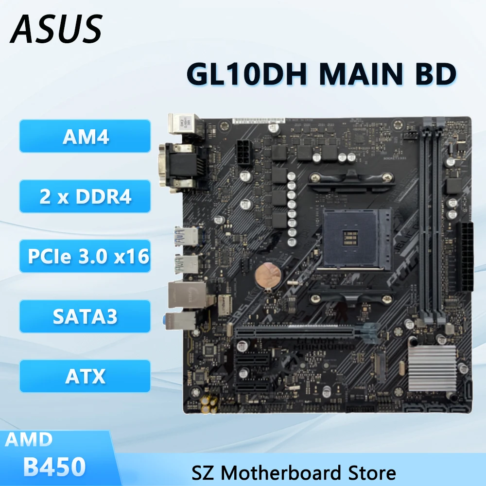 

Материнская плата B450 ASUS GL10DH MAIN BD AM4, поддержка процессора Ryzen 5600 5700X 5900X 3900X Memória RAM DDR4 ATX для настольных ПК