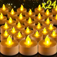 6/24PCS Flameless LED Electronic Candles Battery Operated Warm White Light Wishing Tealights Aniversary Wedding Party Decoration