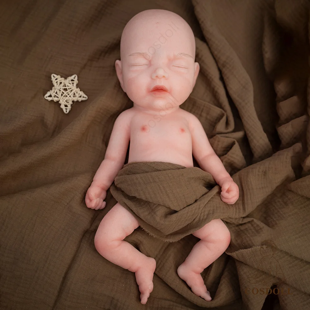 Cosdoll 40cm 2200g 100% corpo inteiro silicone reborn boneca realista olhos fechados masculino brinquedos do bebê menino para crianças bonecas presente