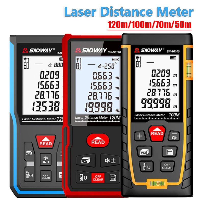 Dalmierz laserowy Pofessional 50m 70m 100m 120m dalmierz o wysokiej dokładności cyfrowy dalmierz urządzenia pomiarowego