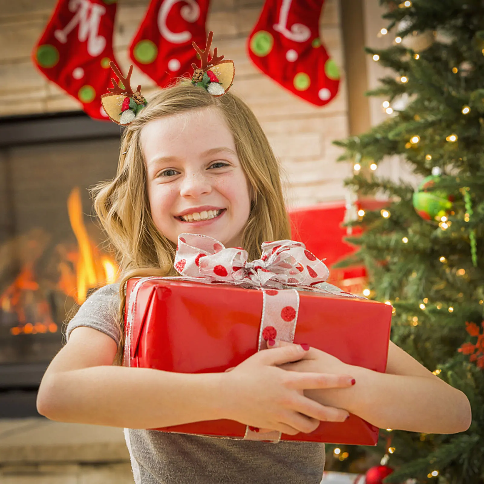 مشابك شعر على شكل قرن الوعل للنساء والفتيات في أعياد الميلاد وحفلات الزفاف وإكسسوارات شعر عيد الميلاد