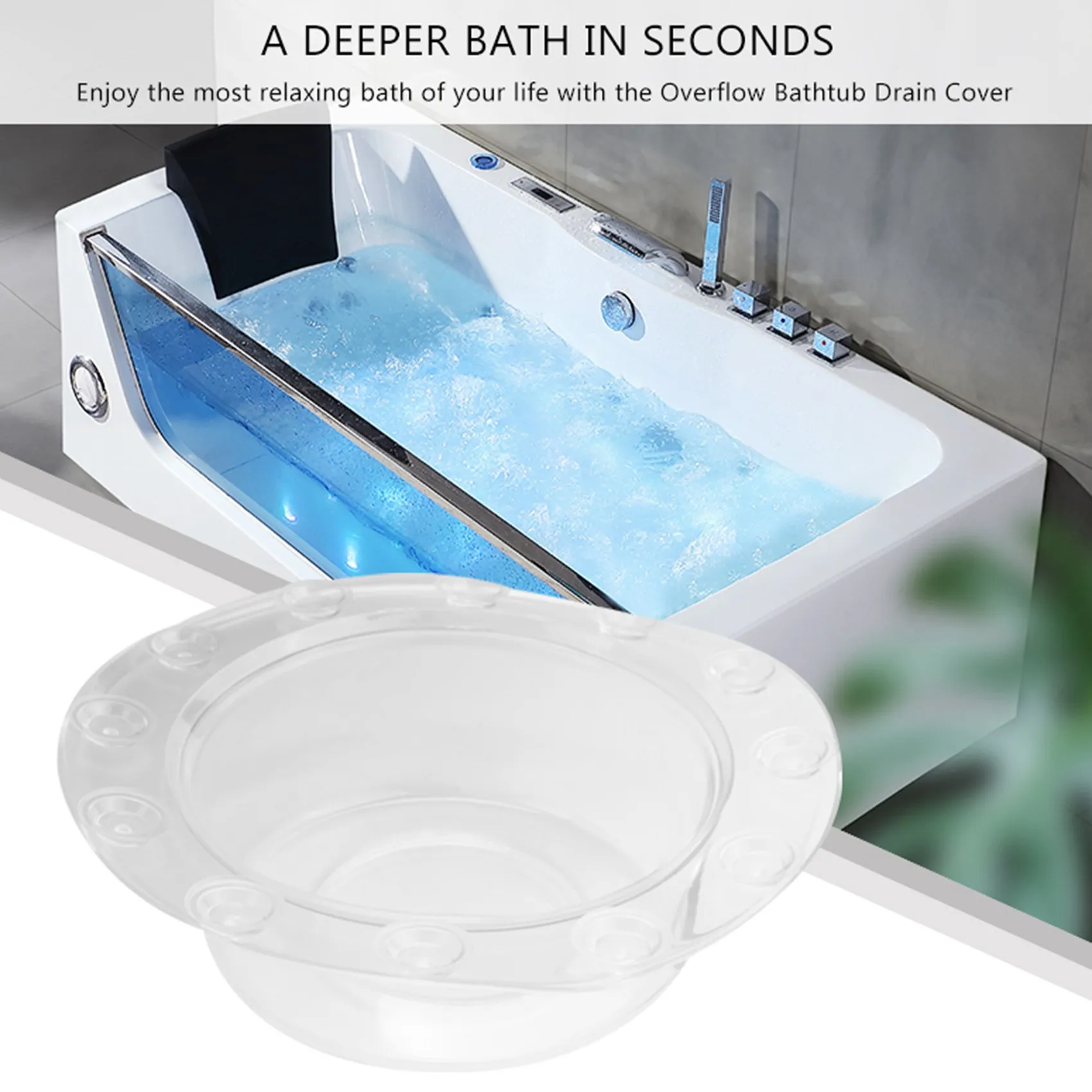 

Y42A-2 упаковка, сливная крышка для перелива ванны, уплотнение на присоске, пробка для ванны для более глубокой ванны, переливные сливы для ванной комнаты