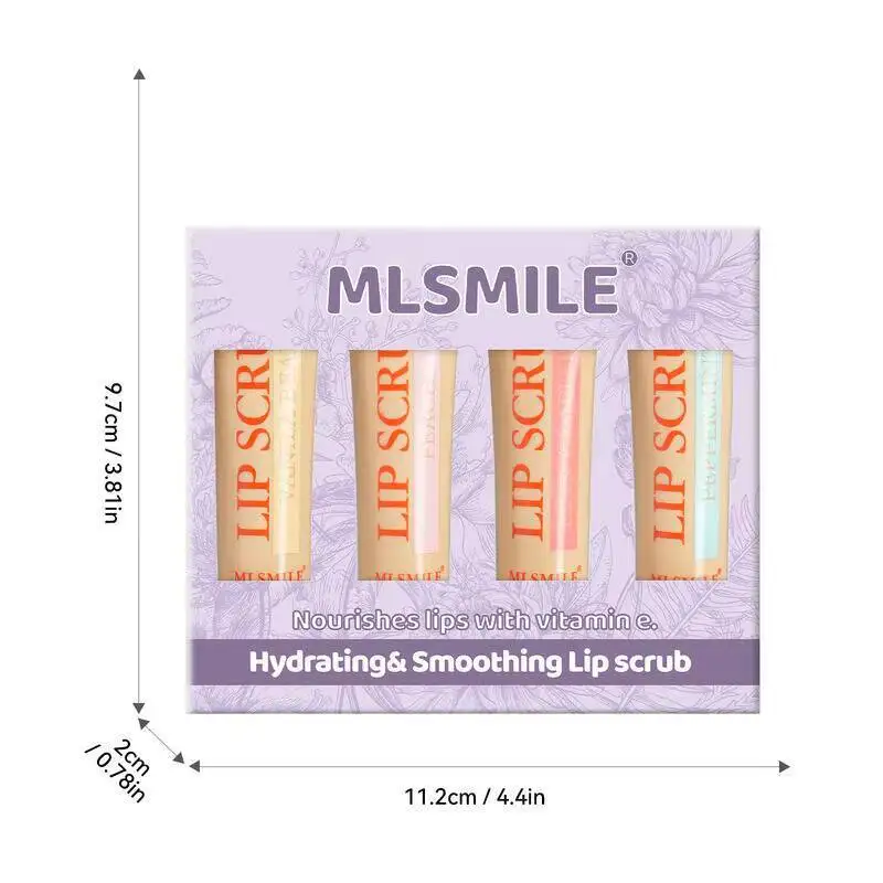 MLSMILE Scrub Set Exfoliating Dead Skin Lightening Lines Lip Balm 4-Pack 2025 New