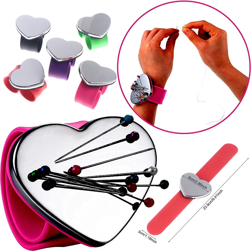 Gerät Magnetische Armband Nähen Nadelkissen Armband Pin Kissen Halter Für Quilten Nähen Pins Silikon Handgelenk Strap Armband