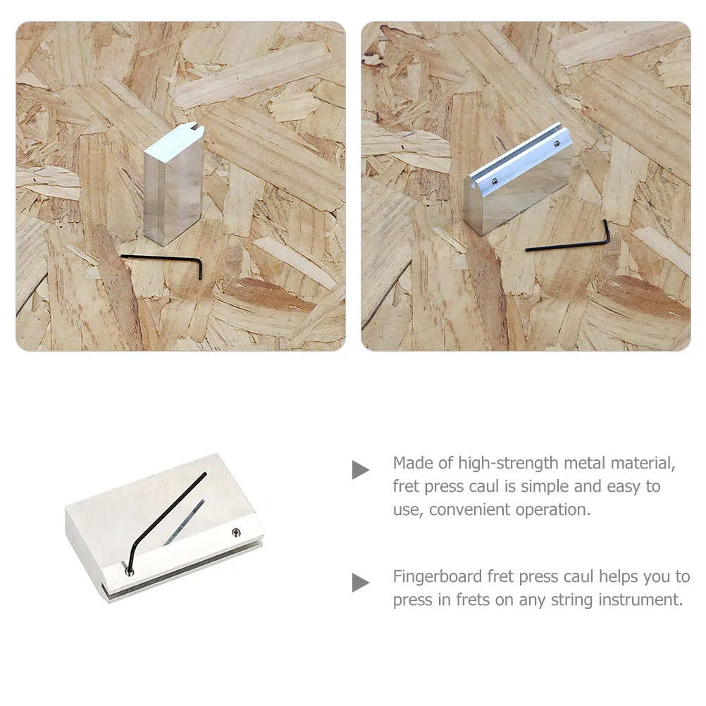 Guitar Fret Press Caul Tool for Electric Bass Guitar Repair High-Strength Metal Fretting Clamp Fits Radiused Fingerboard Luthier
