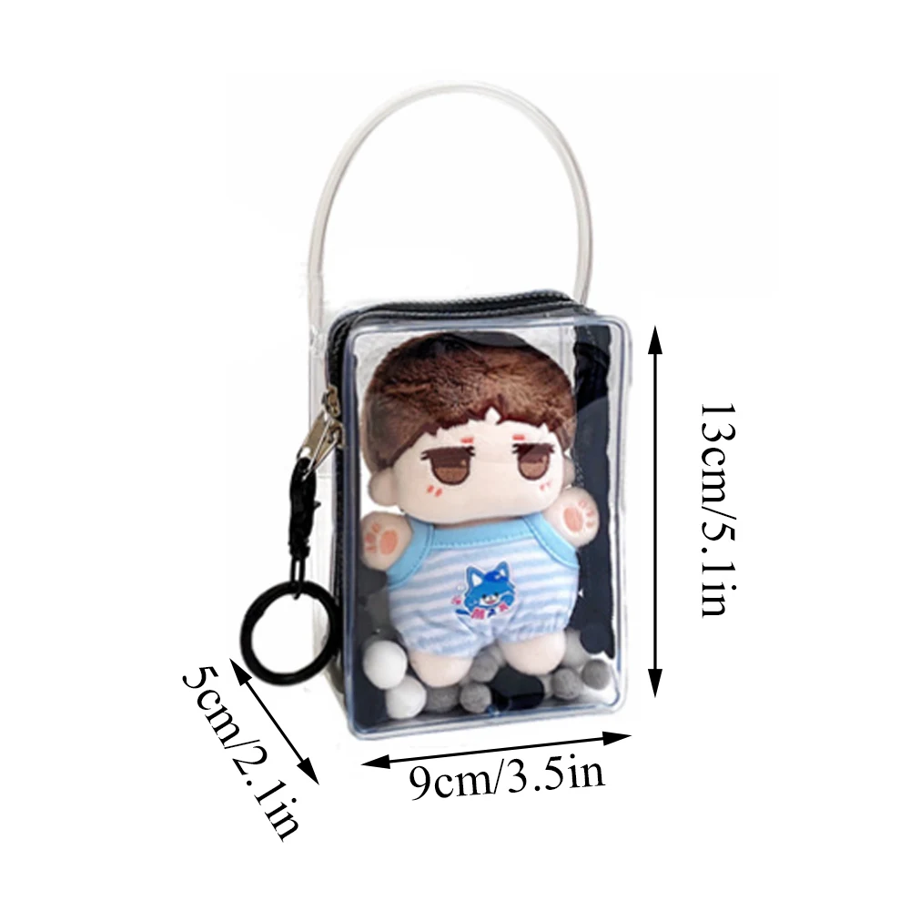 Mystery Box Storage Pouch Organizer Box With Keychain Thicken Transparent Doll Toy Organizer Box Storage Case Doll Bag Wallet